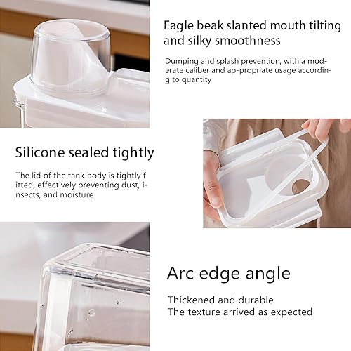 Roysmart Distributeur de Lessive Hermétique Avec Verre Doseur, 1100 ml - Boîte de Rangement Multi-Usages pour Poudre à Laver - Nail Gallerys