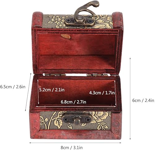 Hztyyier Vintage Bois Coffre au trésor Bijoux décoratif Souvenir boîtes boîtes bibelots Cadeaux boîte pour Filles Dames Femmes décorations pour la Maison Other Collectibles Other Collectibles - Nail Gallerys