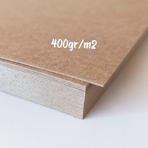 50 Papier Kraft A6 Extra Rigide 400gr/m2 (0,7mm d'épaisseur) - Feuilles papier craft format 105x148,5mm - Papier carton kraft pour artisanal - Scrapbooking - Nail Gallerys