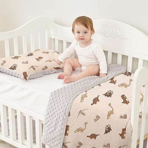 Susurration Parure de lit pour Enfant en Mousseline 100 x 135 cm:Housse de Couette 100 x 135 cm et Taie d'oreiller 40 x 60 cm, en Coton – Légère et Confortable(Solaire) - Nail Gallerys