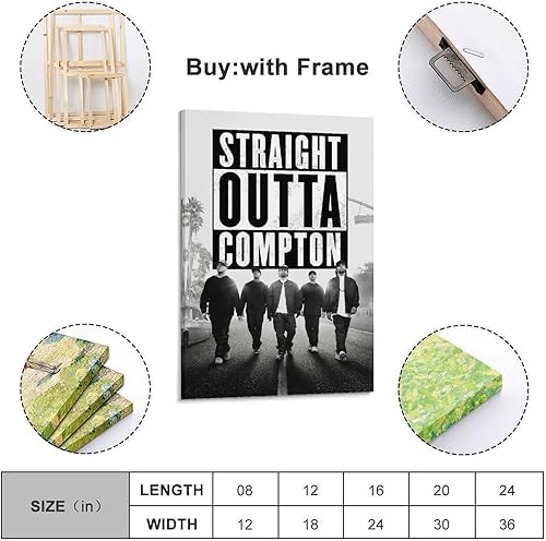 AUEYQWHE Straight Outta Compton Poster mural esthétique pour salon, chambre à coucher, 30 x 45 cm, style sans cadre - Nail Gallerys