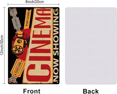 SUPERDANT Plaque Metal Vintage pour Cinéma Lecteur de Film Plaque Decorative Metal Rétro Cinéma en Cours de Diffusion Panneau D'Art Vintage Salon Salle de Jeux Bar Plaque Murale Decorative - Nail Gallerys