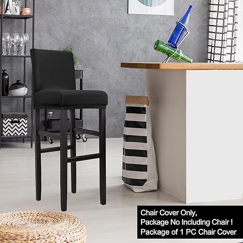 PiccoCasa - Lot de 4 Housses de Tabouret de Bar Extensibles avec Bande élastique - Marron foncé - Nail Gallerys