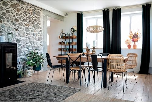 Miliboo Chaises bistrot Bois Clair Massif et métal Noir (Lot de 2) Jake - Nail Gallerys