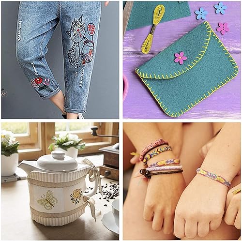 100 Couleurs Fils à Broder Coton ，Ensemble De Fils à Broder，pour les Bracelets D’amitié,La broderie,Le Point de Croix. - Nail Gallerys