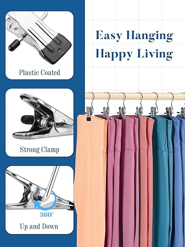 Frogetu 10 Pièces Cintre Pince Crochets,Clips de Cintre à Linge en Acier Inoxydable,Pivotant à 360° Cintre Pince Clips de Crochet,Pince a Linge Exterieur,pour Vêtements,Photos - Nail Gallerys