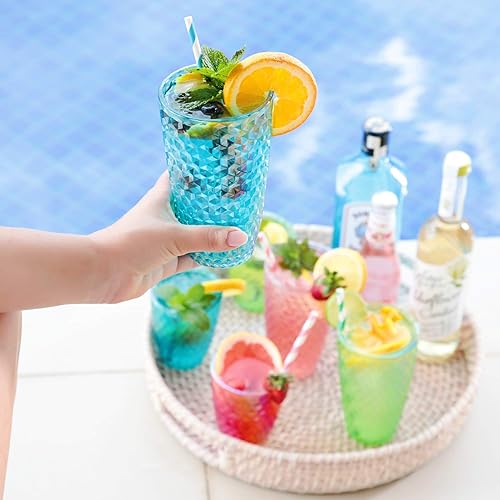 BELLAFORTE Verres incassable en Tritan - Lot de 4 - Contenance de 562ml - Collection Grand Laguna Beach - Lavable au lave-vaisselle – Verres indestructibles - Sans BPA - Couleur Bleu - Nail Gallerys