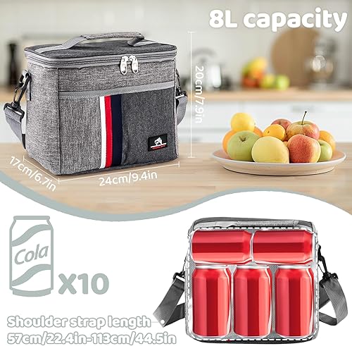 Shyllin Sac Isotherme 8,16 L,Kühltasche Faltbar,Picknicktasche,Sac de Pique-Nique Pliable Grande Capacité Camping,Pique-Nique et Activités de Plein Air - Nail Gallerys