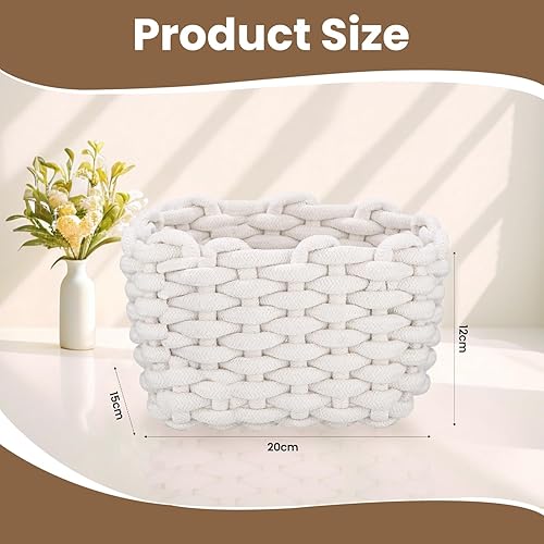 Lot de 2 paniers de rangement en coton tressé,Panier Rangement Bébé,Paniers de décoration,Rangement pour chambre d'enfant, salon, salle de bain, Gris - Nail Gallerys