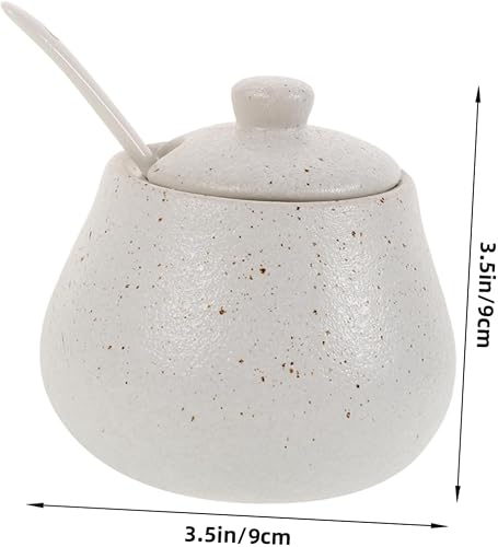 PEPLAYTAL 1ensemble Bocal à Épices Porcelaine Avec Couvercle Et Cuillère Pot à Condiments Pour Cuisine Et Restaurant - Nail Gallerys