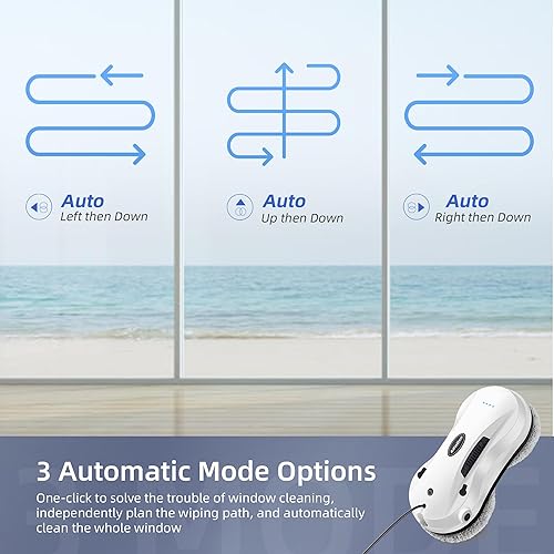 AlfaBot X7 Robot Lave-vitres, Robot électrique pour Nettoyage de Fenêtre avec Télécommande, Lave-vitres avec Réservoir d'eau pour Lave Toutes Les Surface Lisse, Pulvérisation Automatique - Nail Gallerys