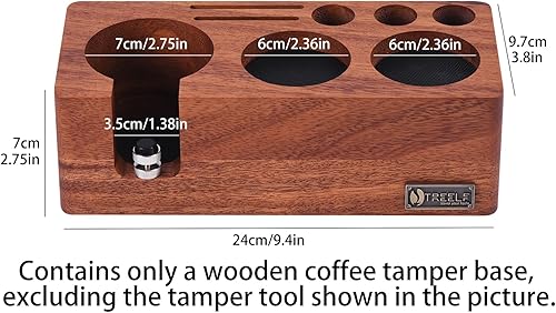 Station de Tassage pour Espresso en Noyer - Support Anti-Pression 58MM, Présentoir Café et Accessoires Barista, Organisateur de Comptoir - Nail Gallerys