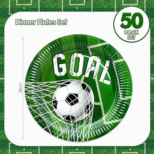 HNH Football 23 cm Assiettes en papier jetable 50 pièces Vaisselle de fête - Nail Gallerys