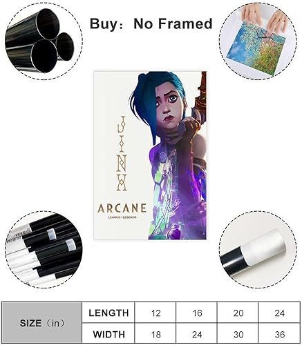 bacrhjlb Jinx · Poster Arcane sur toile Décoration murale pour salon, chambre à coucher 30 x 45 cm - Nail Gallerys