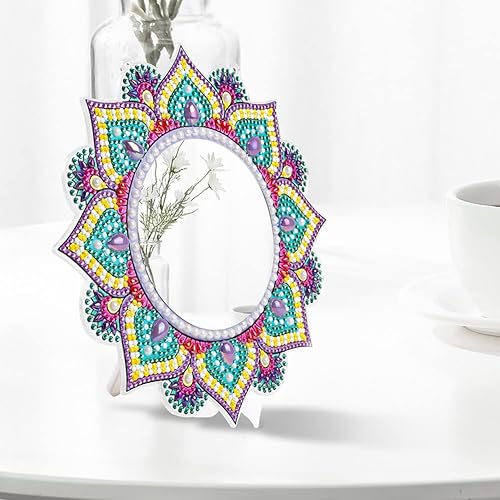 Kit De Peinture Diamant 5D à Faire Soi-même Pour Adultes Miroir Avec Cadre En Cristal Peinture Diamant Par Numéros Mosaïque Artistique Kit De Broderie Au Point De Croix Pour Salle De Bain Chambre - Nail Gallerys