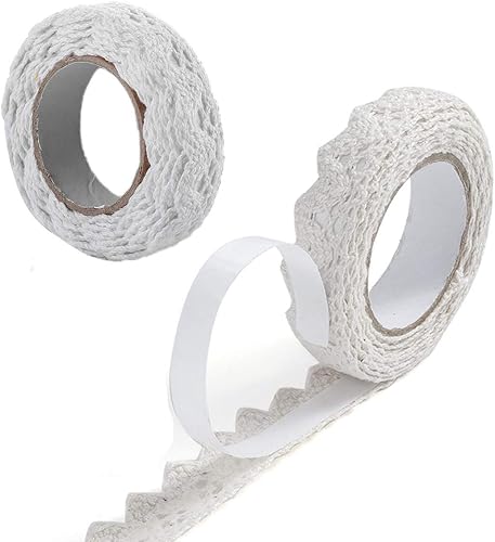 Lot de 6 Rouleaux de Ruban Dentelle Vintage Blanc Décoratif Autocollant - Nail Gallerys