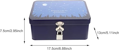 NUOBESTY Boîte De Rangement En Fer Blanc Avec Cadenas Style Rétro Rectangle Pour Chocolat Thé Café Cosmétiques - Nail Gallerys