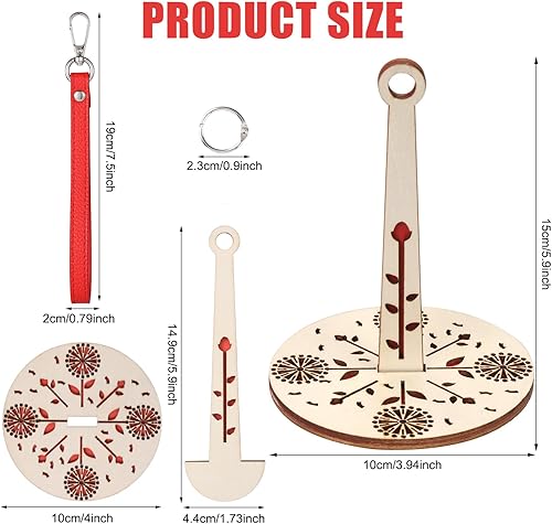 Porte-Fil de Poignet Portable, Mini Organisateur de Boules de Fil avec Bracelet en Cuir Support de Fil en Bois Fournitures de Tricot et de Crochet Cadeau pour les Amateurs d'Artisanat - Nail Gallerys