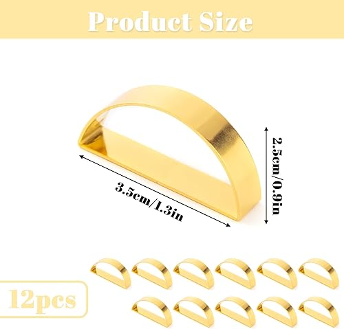 MMDOCO Rond de Serviette de Table par Lot de 12,Ronds Rond de Serviette de Table,Réutilisables,pour Fête de Mariage,Dîner,Décoration de Table,événements Spéciaux et Services de Restauration (Doré) - Nail Gallerys