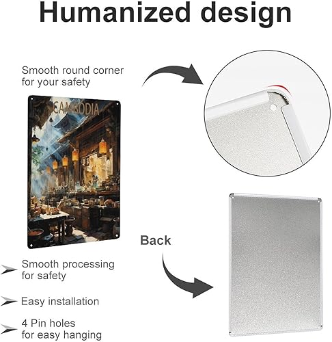 Signe Métal Vintage，Sardaigne Italie，Rétro Peinture Plaque Signe En Fer Décor Mural Art Mural Suspendu Pour Salon Maison Café Décoration Noël Cadeau(20x30cm）8x12 inch-V90 - Nail Gallerys