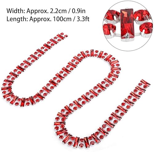 1 mètre de diamant rouge mousseux strass maille ruban garniture pour bricolage Arts décorations d'événement anniversaires décorRuban de strass avec 1 Diy Accessories - Nail Gallerys