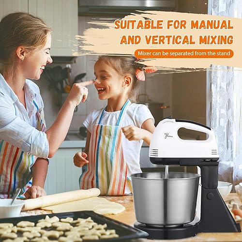 1.7L Robot Patissier, 7 Vitesses RéGlables, 2 En 1 Robot Patissier 100W, Batteur Sur Socle Et à Main, Avec Crochet PéTrisseur, Batteur, Fouet à Fil, Pour PâTisserie Et Boulangerie - Nail Gallerys