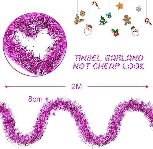 Brinny Lot de 5 Brillant Guirlandes Décoration pour Arbres de noël 2m Longue Christmas de Mariage Anniversaire Fête - Multicolore - Nail Gallerys