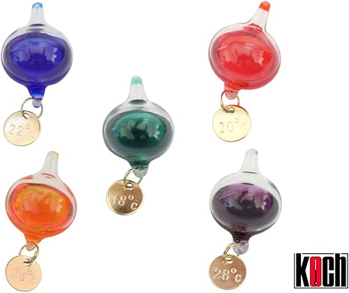 KOCH Galileo Thermomètre, (L), 40 cm, 7 Boules, coloré - Nail Gallerys