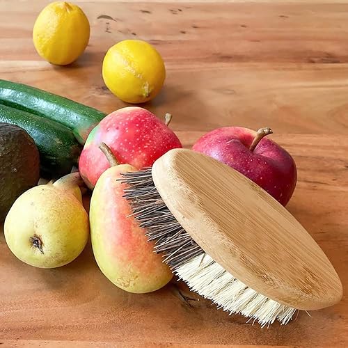 Lot de 2 Brosse à Légumes en Bois Brosse à Pommes de Terre de Haute Qualité Brosse Vaisselle Bois pour Pommes de Terre, Carottes, Légumes - Nail Gallerys