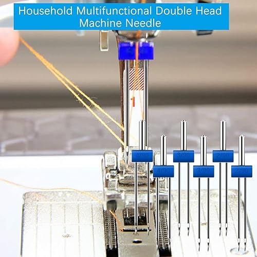 Hsthe Sea Lot de 3 aiguilles pour machine à coudre Aiguille double 2/3/4 mm avec 3 pieds presseurs pintuck pour machine à coudre - 3 tailles - Nail Gallerys
