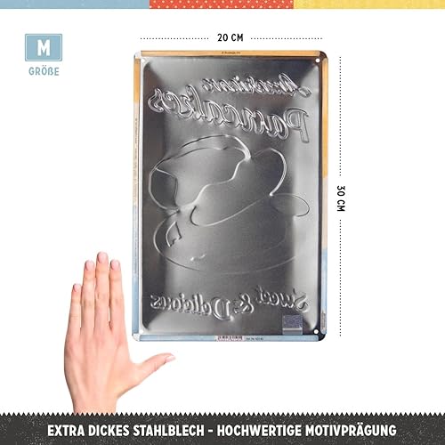 Nostalgic-Art Plaque en métal rétro - 20,1 x 30 cm - Motif USA Diner American Pancakes - Idée cadeau pour les fans des USA et des dîners - Plaque en métal - Design vintage pour décoration murale - Nail Gallerys