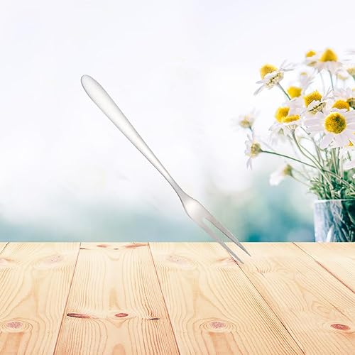 KICHOUSE Fourchettes À Fruits Acier Inoxydable À Deux Dents Avec Long Manche Idéales Pour Desserts Viande Et Fruits - Nail Gallerys