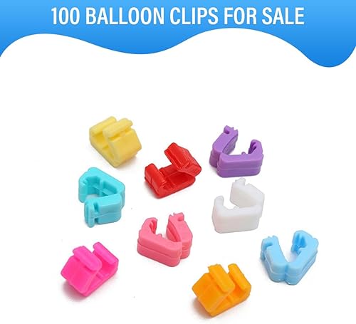 BEPSYOM 100 Attaches Ballon, Fermoirs Ballon en PVC, Ficelle Ballon, Accroche Ballon, Kit pour Ballons Helium, Mariage, Arche de Ballon, Guirlande de Ballons - Nail Gallerys