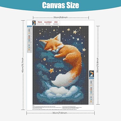 TOSTOG Diamond Painting Kit Adulte Débutant,Renard Étoiles 5D DIY Diamant Painting Images Ronde Diamond Peinture Diamant Adulte,Cristal Débutant Art Set pour Décoration Murale Maison 30x40cm - Nail Gallerys