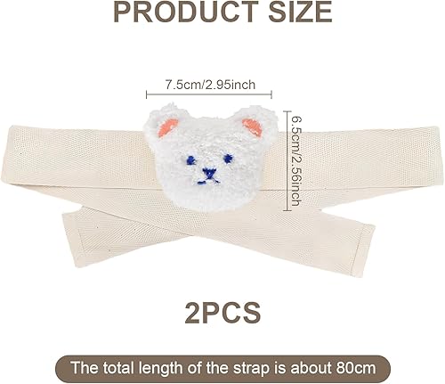 2 Pièces Embrasses Rideaux Petit ours Mignon Embrasses Rideaux d'Animaldessin Animé Attaches Rideaux Corde Décorative Peluche Attaches de Rideaux en Forme Petit ours pour Les Chambres d'Enfants(Blanc) - Nail Gallerys