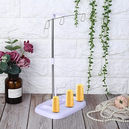 Haofy Porte-Bobine de Fil, Porte-Fil à Coudre, Support de Bobine de Porte-Fil à Broder à 3 Cônes pour Machine à Coudre Domestique(Mauve) - Nail Gallerys