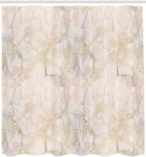 ABAKUHAUS Filet de pêche Rideau de Douche, Net Marine Pêche, Tissu Ensemble de Décor de Salle de Bain avec Crochets, 175 cm x 200 cm, crème Beige - Nail Gallerys