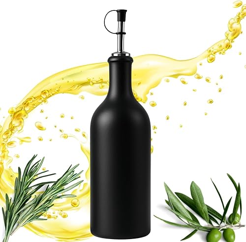 mikken Bouteille d'huile en faïence Noire avec Bec verseur 500 ML - Nail Gallerys
