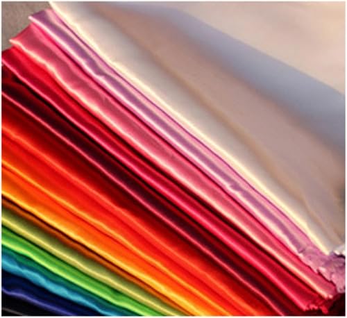 Anevous 100 cm x 150 cm Tissu en satin, couleur unie, à coudre, tissu d'ameublement, tissu de satin au mètre, pour bricolage, revêtement pour vêtements, rideaux, nappes, décoration, crème - Nail Gallerys