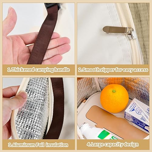 Sac Isotherme Repas Pour Homme Femme Enfant, Sac à Lunch Isolé En éTanche, Isolation Thermique, Étanche, Imperméable. Réutilisable Lunch Bag pour le Travail, l'école, les Pique-Niques (jaune) - Nail Gallerys