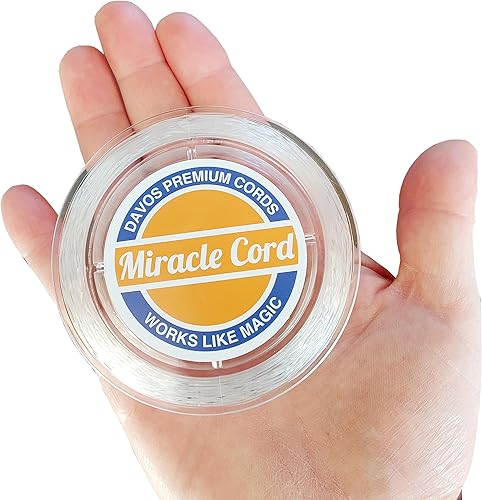 Miracle Cord Corde élastique professionnelle extensible pour la fabrication de bracelets, bijoux, colliers - Fil fin et extra résistant - Transparent - 0,8 mm - 43 m - Nail Gallerys