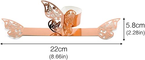 URFEDA 50pcs Rond de Serviette de Table 3D Papillon Découpe Laser Ronds de Serviette en Papier Porte-Serviettes Mariage pour Tables, Décorations, Mariage, Dîners, Décoration de Fête (Rouge 1) - Nail Gallerys