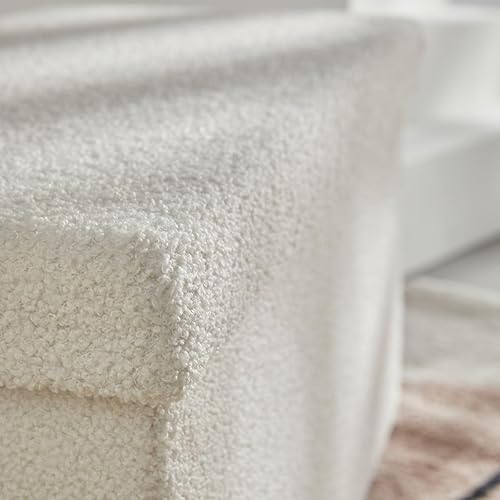 UNIVERSDECOR Pouf Coffre Bouclette carré Rétro Mood La Factory - Nail Gallerys