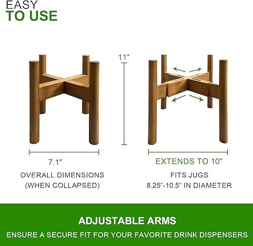 Support de distributeur de boissons réglable (15,2 à 27,9 cm) – Convient pour distributeur de boissons, pichet filtre à eau, carafe d'eau de 3,5 à 18 litres, distributeur d'eau - Nail Gallerys