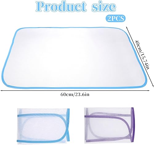 JIYIN Lot de 2 tissus de protection en maille pour fer à repasser, bleu et violet, économise les brûlures, coussin isolant en maille de repassage pour repassage facile et couture - Nail Gallerys