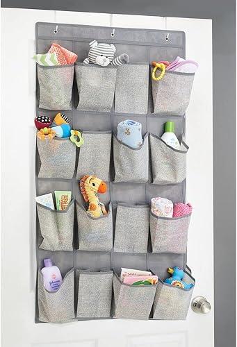 mDesign étagère Suspendue avec 16 Poches pour Le Rangement – Parfaite pour Les Articles bébé – Rangement Suspendu – Sac de Rangement Suspendu pour Les Accessoires – Couleur : Taupe/Nature - Nail Gallerys