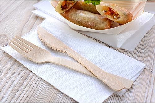 GRÄWE Lot de 25 couteaux jetables en bambou 16,5 cm - Nail Gallerys