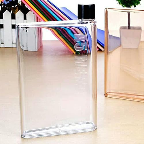 Tyenaza Bouteille d'eau plate, bouteille d'eau fine pour sac à main, anti-fuite, sac à main, gourde pocket pour sports de plein air, fitness, camping, randonnée, cyclisme, 350 ml, blanc - Nail Gallerys