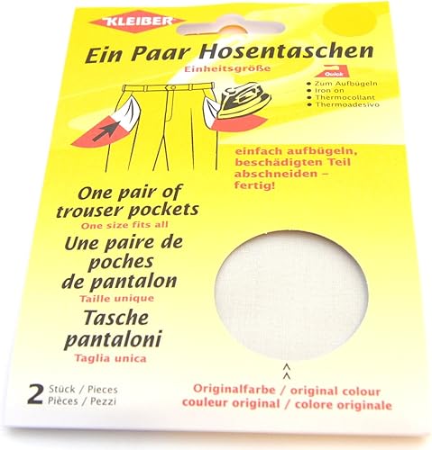 Kleiber Poches de pantalon thermocollantes - 1 paire Gris clair 02 - Nail Gallerys