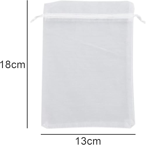 REBECASKYENS Lot de 20 sachets en organza pour mariage - 13 x 18 cm - Grand sac cadeau en organza avec cordon de serrage - Peuvent être utilisés comme sacs de mariage, sacs à bijoux, sacs cadeaux - Nail Gallerys